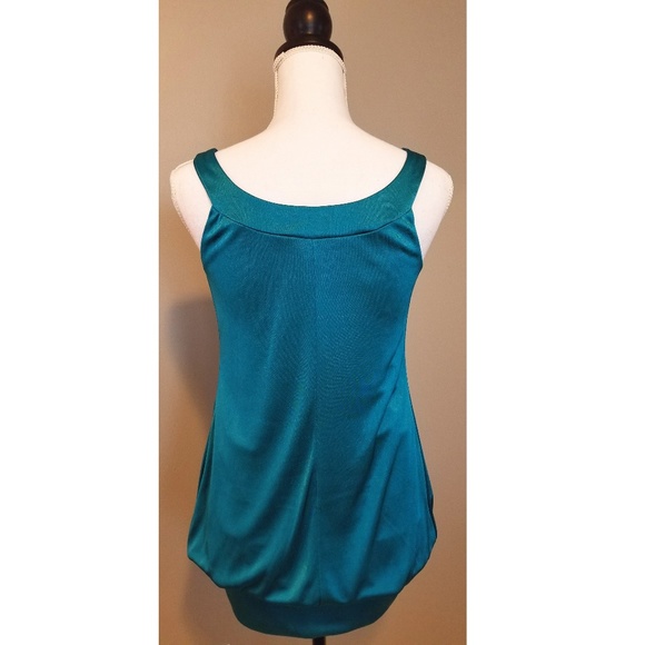 Turquoise Pleated-Front, Fitted Bottom Dress - Picture 3 of 4